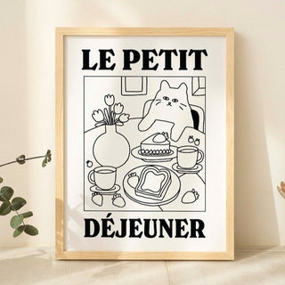 'Le petit dejeuner' Cat Print