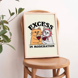 'Excess' Cat Print