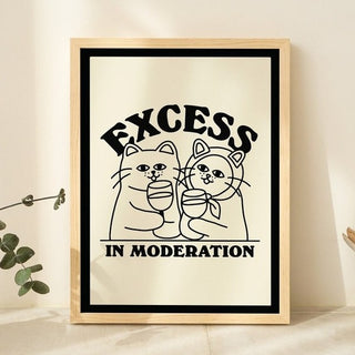 'Excess' Cat Print