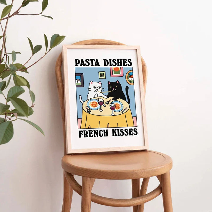 'Pasta Dishes' Cat Print