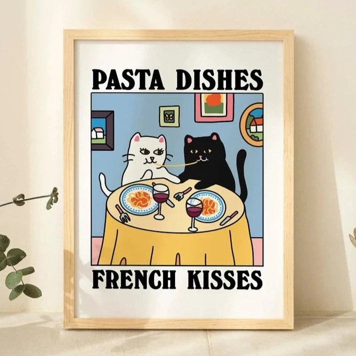 'Pasta Dishes' Cat Print