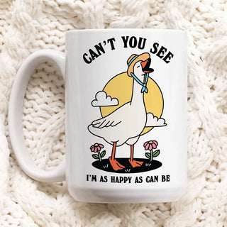 'Happy' Goose Mug