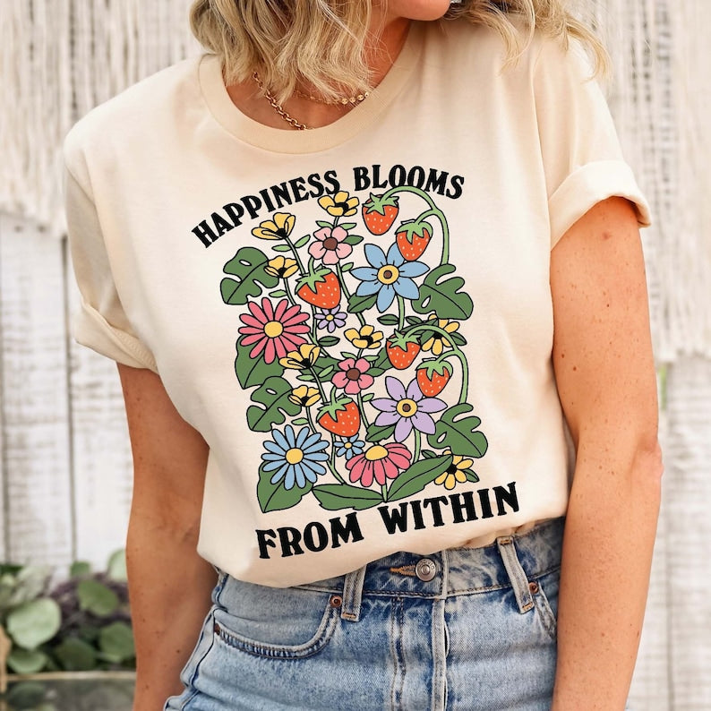 'Happiness' Floral T-shirt