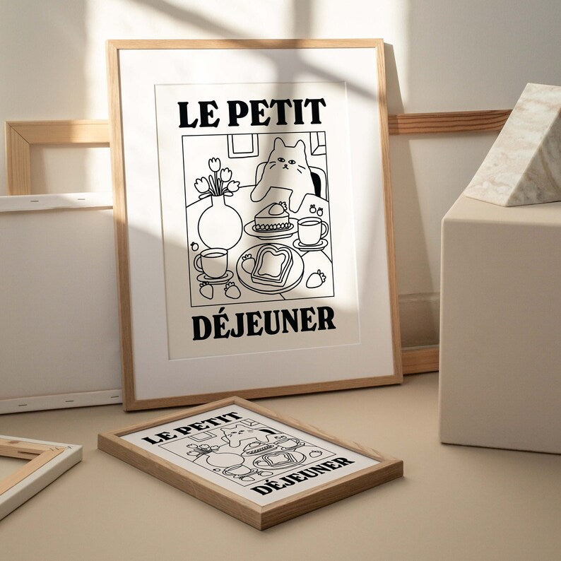 'Le petit dejeuner' Cat Print