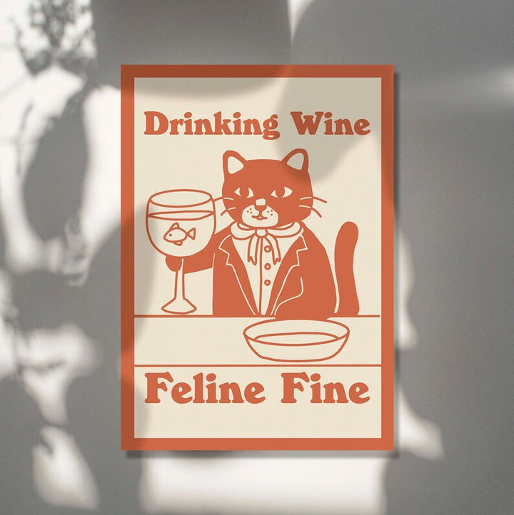 'Feline Fine' Cat Print