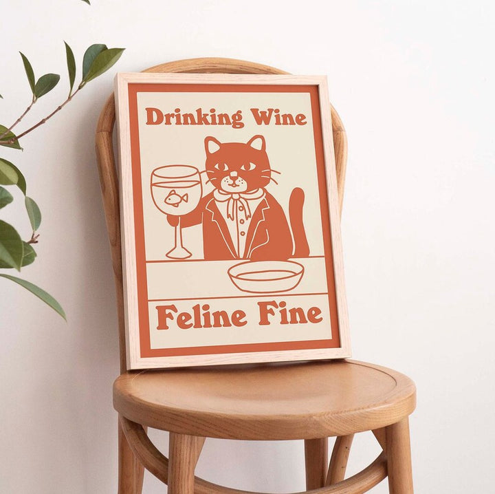 'Feline Fine' Cat Print