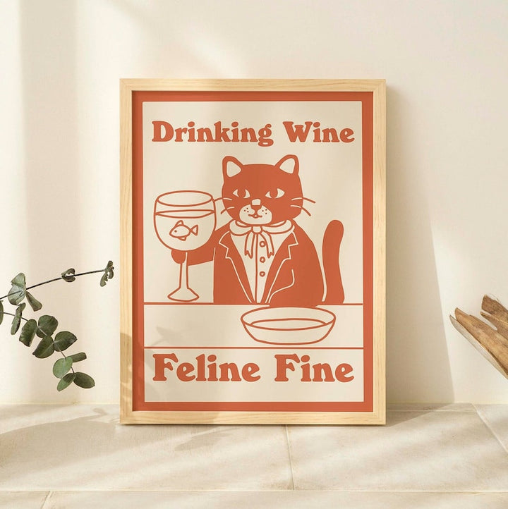 'Feline Fine' Cat Print