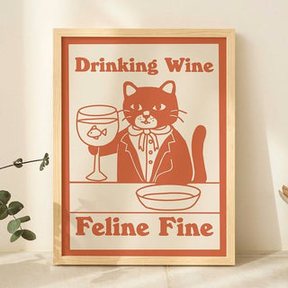 'Feline Fine' Cat Print