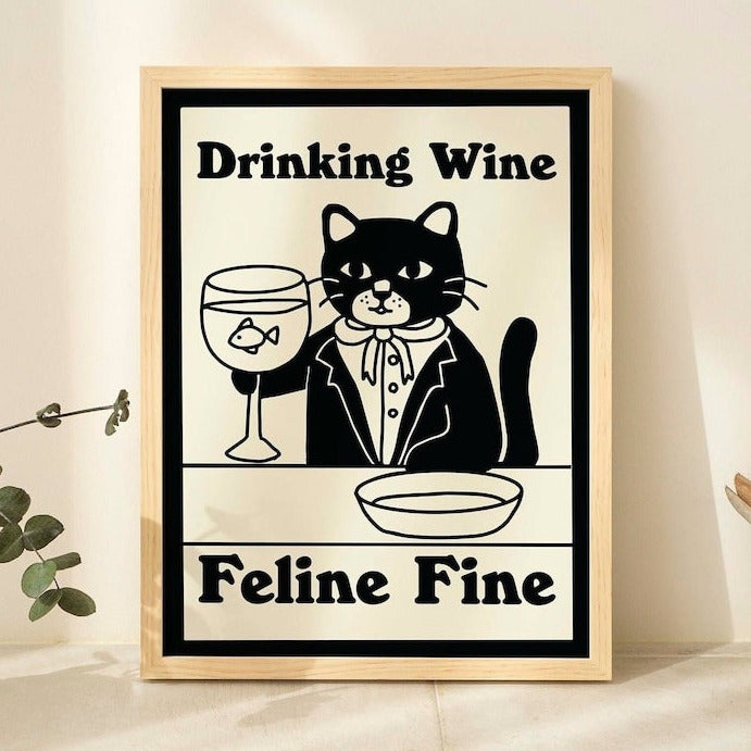 'Feline Fine' Cat Print