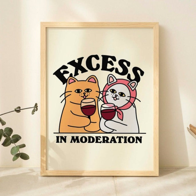 'Excess' Cat Print