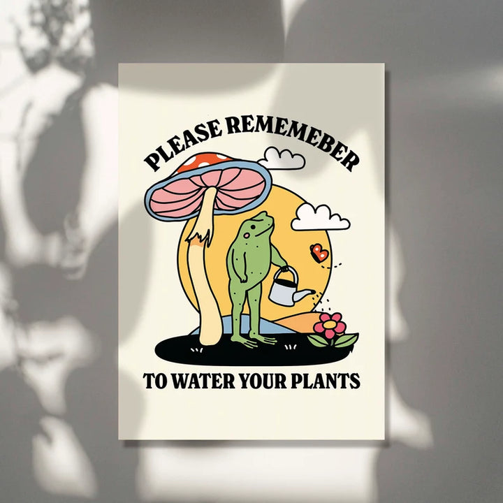 'Water your Plants' Frog Print