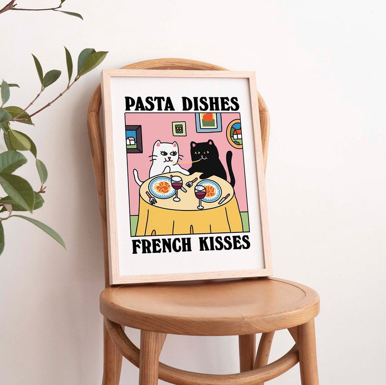 'Pasta Dishes' Cat Print