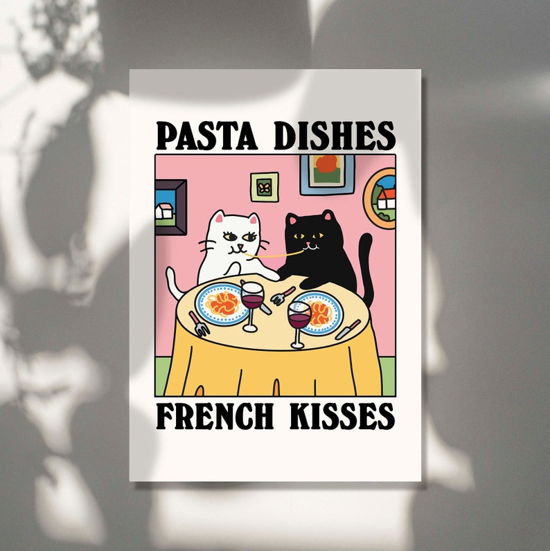 'Pasta Dishes' Cat Print