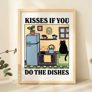 'Do the Dishes' Cat Print