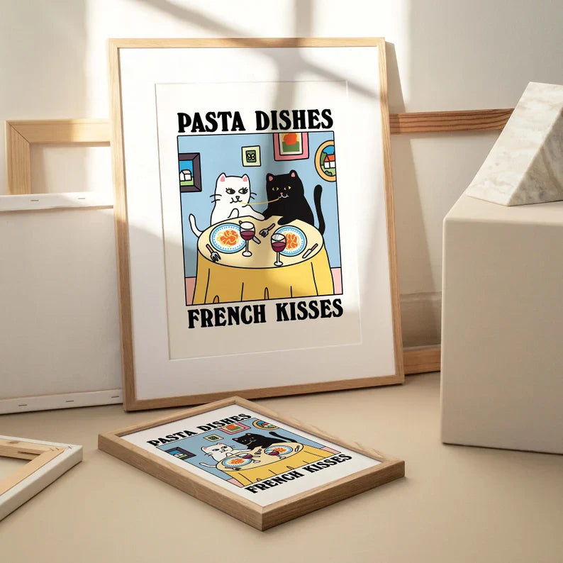 'Pasta Dishes' Cat Print