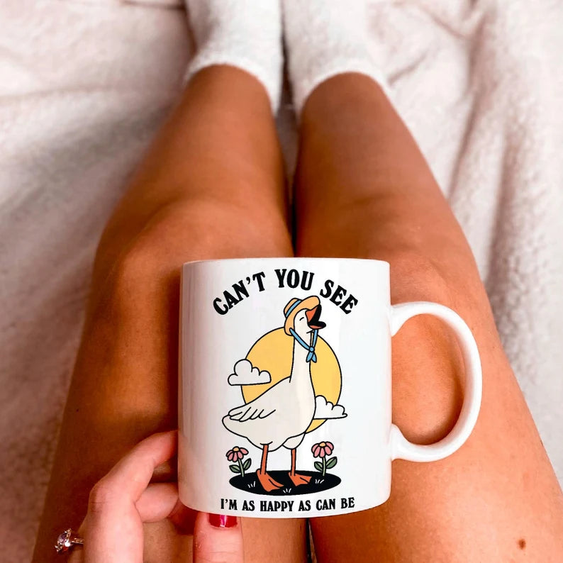 'Happy' Goose Mug