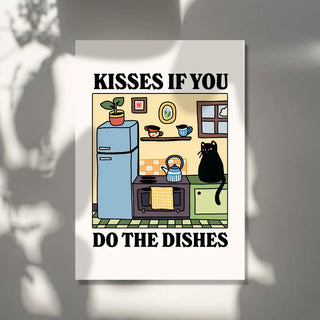 'Do the Dishes' Cat Print