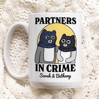 CUSTOM 'Partners in Crime' Cat Mug