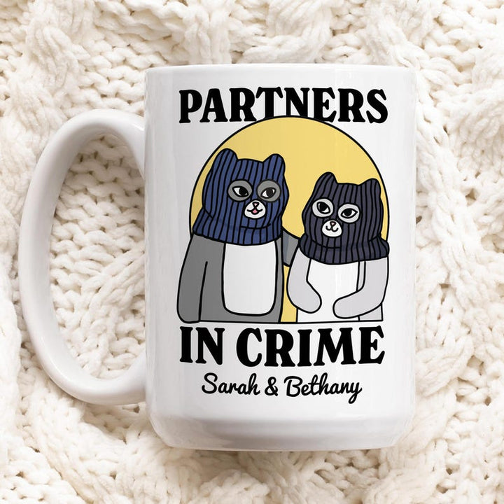 CUSTOM 'Partners in Crime' Cat Mug