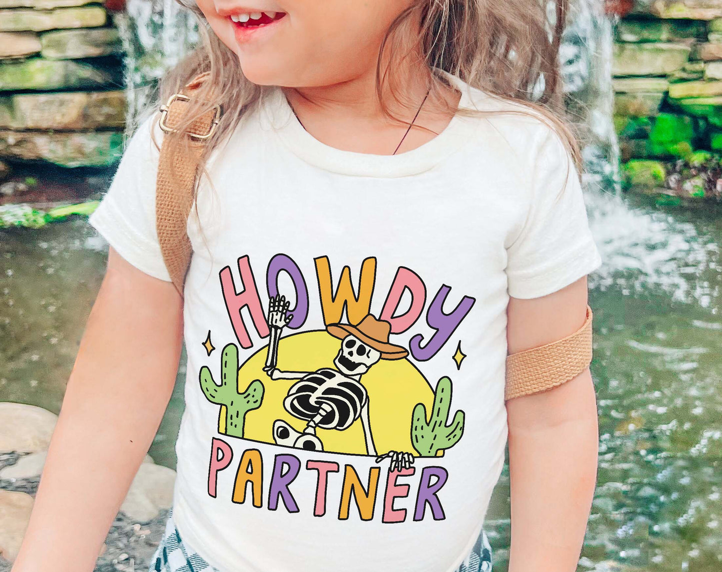 'Howdy Partner' Skeleton Kid's Halloween T-shirt