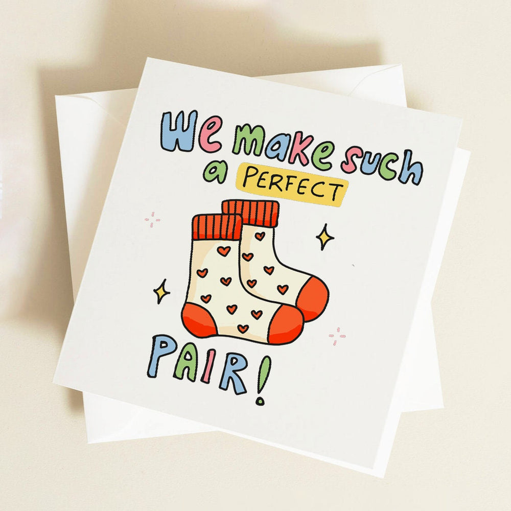 Perfect Pair Cute Couples Card, Anniversary Card For Her, Him, Husband, Wife, Girlfriend, Boyfriend, Funny Anniversary Pun Card, Cute Cards