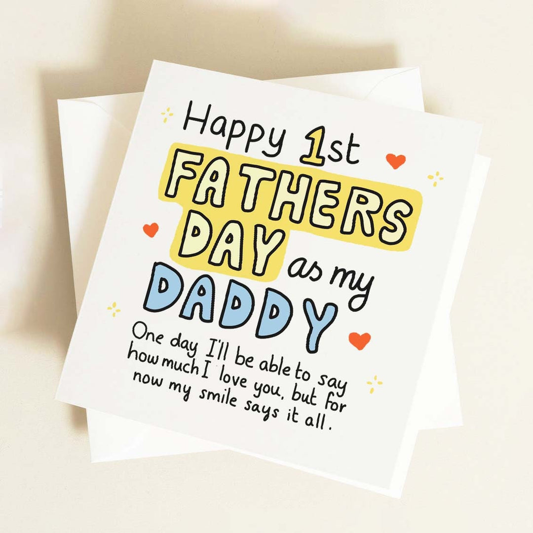 Cute 1st Father's Day As My Daddy Card, First Fathers Day 2024 Card, 2024 Baby First Fathers Day Card, First Fathers Day Gift, Doodle Card