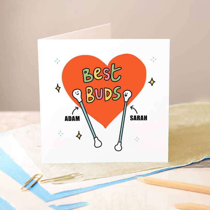 CUSTOM Best Bud Birthday Card, Cute Birthday Card For Bestie, Best Friend, Novelty Personalised Card, Customised Friendship Card, Funnt Card