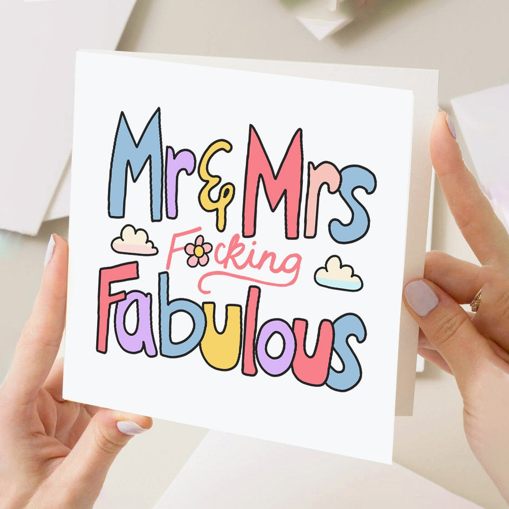 Mr & Mrs Fucking Fabulous, Cute Wedding Card, Anniversary Card For, Wife, Husband, Couple, Happy Anniversary, Wedding Congrats, Wedding Card
