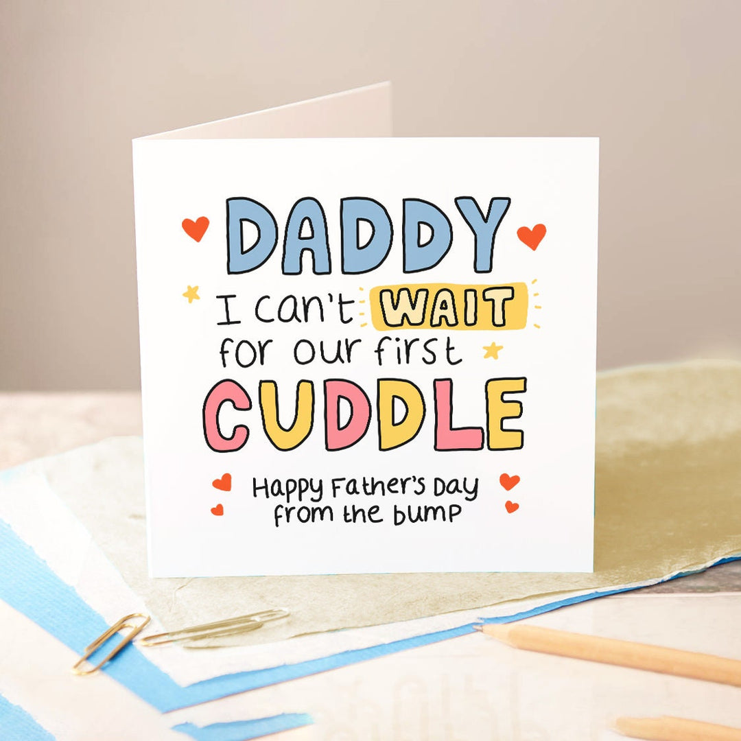 First Cuddle Fathers Day Card, Fathers Day Gift For Dad, 1st Fathers Day Card, Gift From the Bump, Greeting Card for Dad to be, New Dad Card