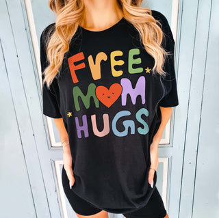 Free Mom Hugs T Shirt, Cute Doodle Mom Shirt, Rainbow Gay Pride T-Shirt, Lgbtq Parent Shirt, Equality Gifts, Rainbow Heart Shirt,Proud Shirt