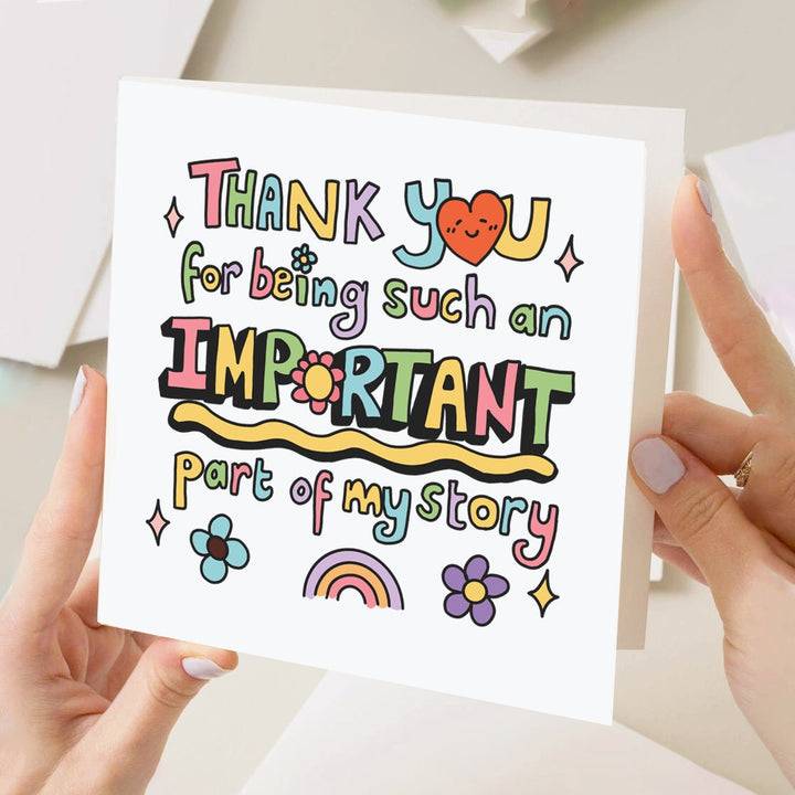Thank You For Being Part Of My Story Card, Teacher Thank You Greeting Card, Best Friend Mentor Friend, End Of School, Appreciation, CUSTOM