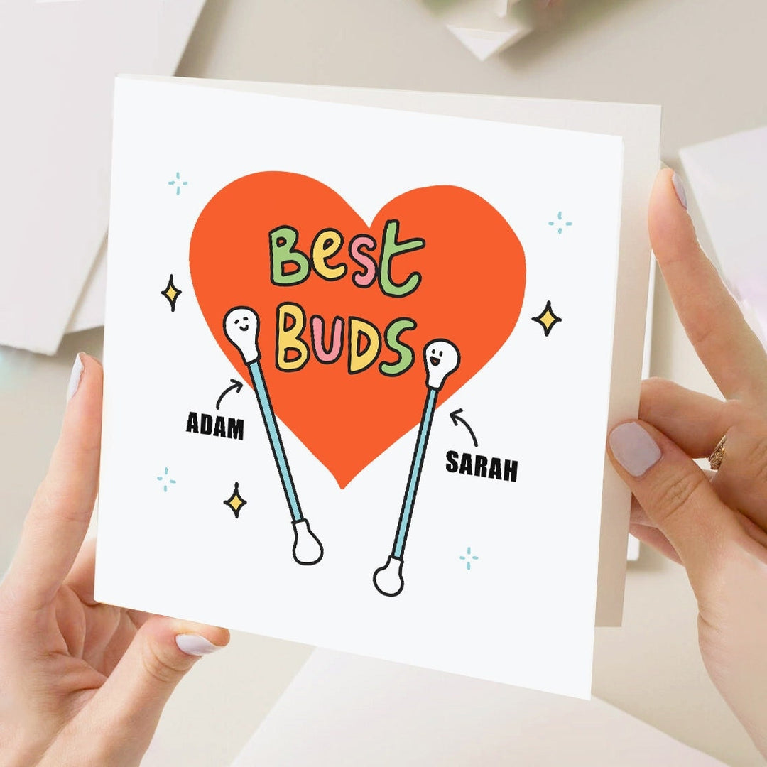 CUSTOM Best Bud Birthday Card, Cute Birthday Card For Bestie, Best Friend, Novelty Personalised Card, Customised Friendship Card, Funnt Card