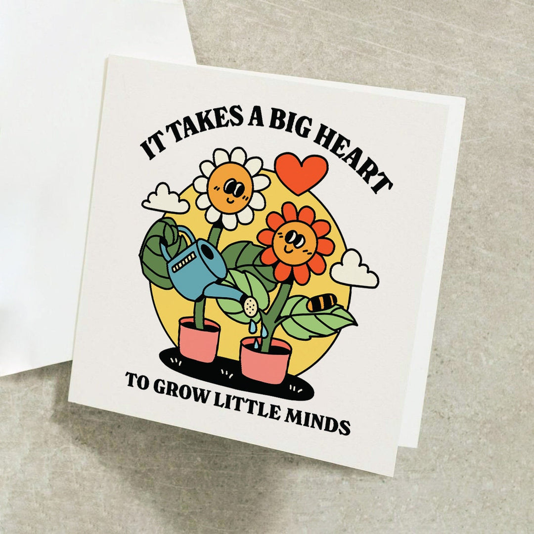 Big Heart To Grow Little Minds Thank You Card, Greeting Card, Special Teacher Gift, End Of Term Gift, Lecturer Greeting Card, Student Cards