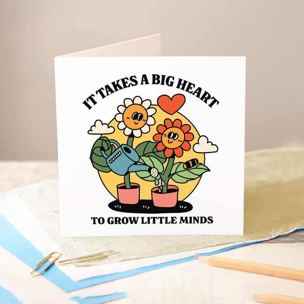 Big Heart To Grow Little Minds Thank You Card, Greeting Card, Special Teacher Gift, End Of Term Gift, Lecturer Greeting Card, Student Cards