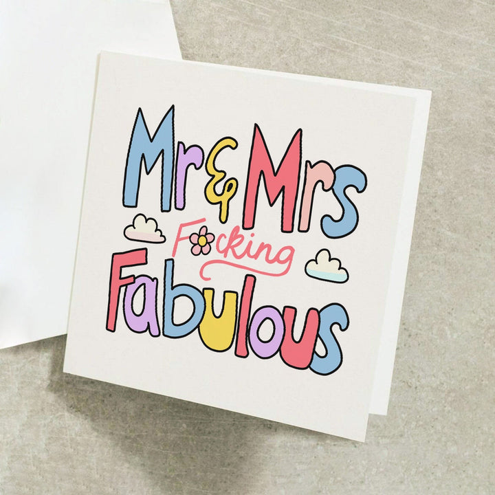 Mr & Mrs Fucking Fabulous, Cute Wedding Card, Anniversary Card For, Wife, Husband, Couple, Happy Anniversary, Wedding Congrats, Wedding Card