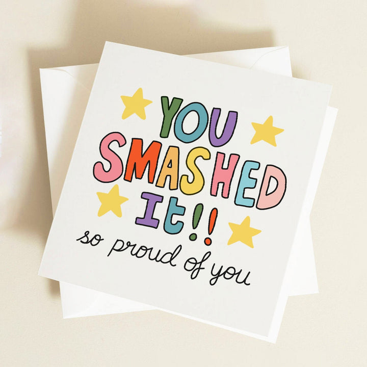 Smashed It, Congratulations Card, Graduation Greeting Card, Well Done, New Job, Proud Of You, Personalised Card, Sentimental Congratulations