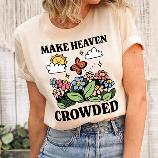 Make Heaven Crowded Botanical Shirt, Colorful Christian Top, Aesthetic Clothing, Cottagecore Clothes, Wildflowers Graphic, Gardening Clothes