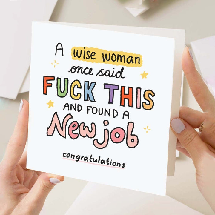 Wise Woman New Job Card, Funny Card For Work Friend, Colleague, New Job, Leaving Work, Congratulations Greeting Card, Offensive Humor