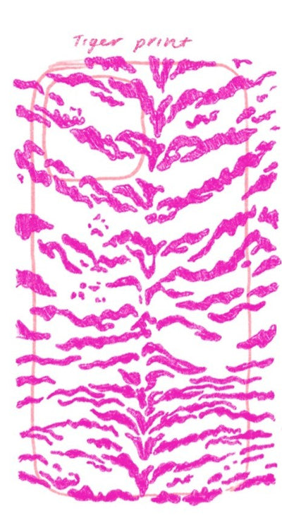 Original pencil sketch for Pastel Tiger Phone Case