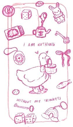 Original pencil sketch for Nothing Without My Trinkets Phone Case