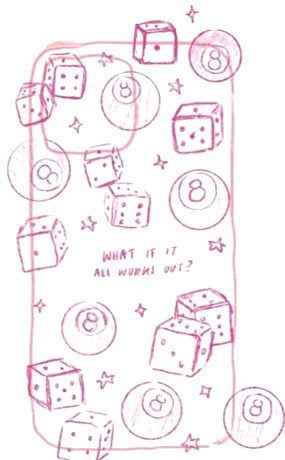 Original pencil sketch for What If It All Works Out Phone Case
