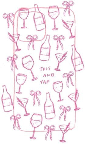 Original pencil sketch for This And Yap Rosé Phone Case