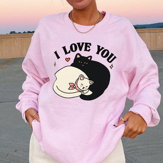 'I love you' Valentines Cat Sweatshirt