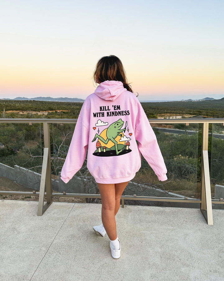 'Kill em with Kindness' Frog Hoodie
