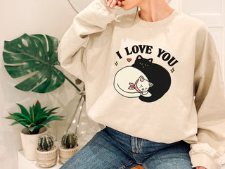 'I love you' Valentines Cat Sweatshirt