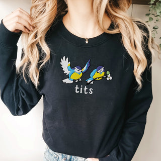 'Bluetits' Embroidered Sweatshirt