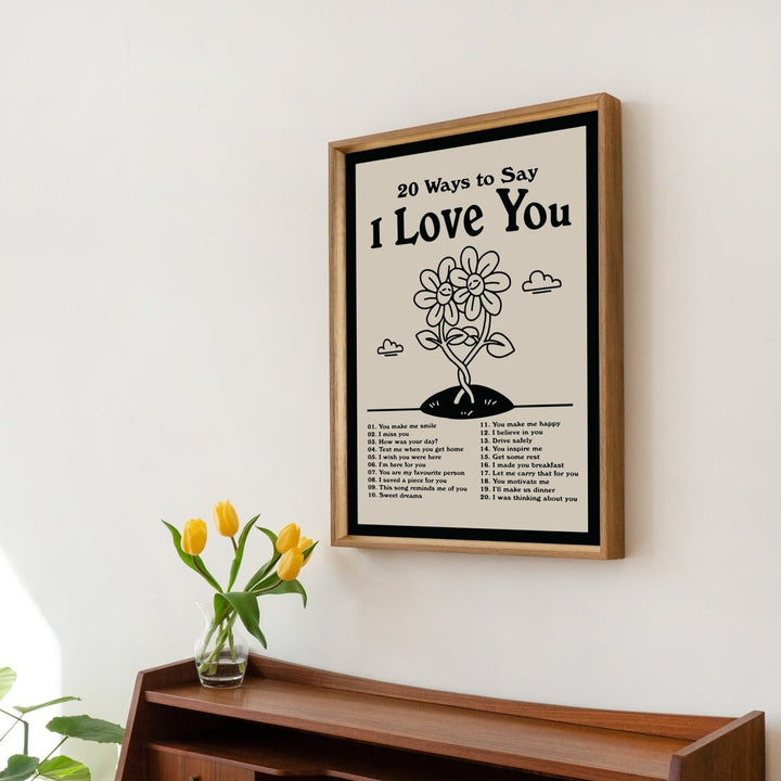 20 Ways To Say 'I Love You' Print - Art Prints - Kinder Planet Company