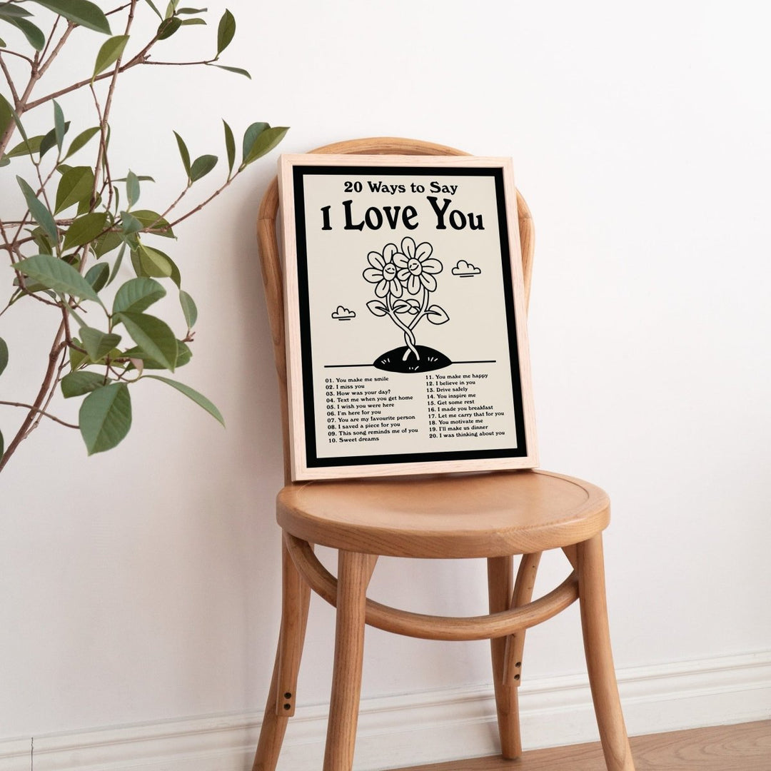 20 Ways To Say 'I Love You' Print - Art Prints - Kinder Planet Company