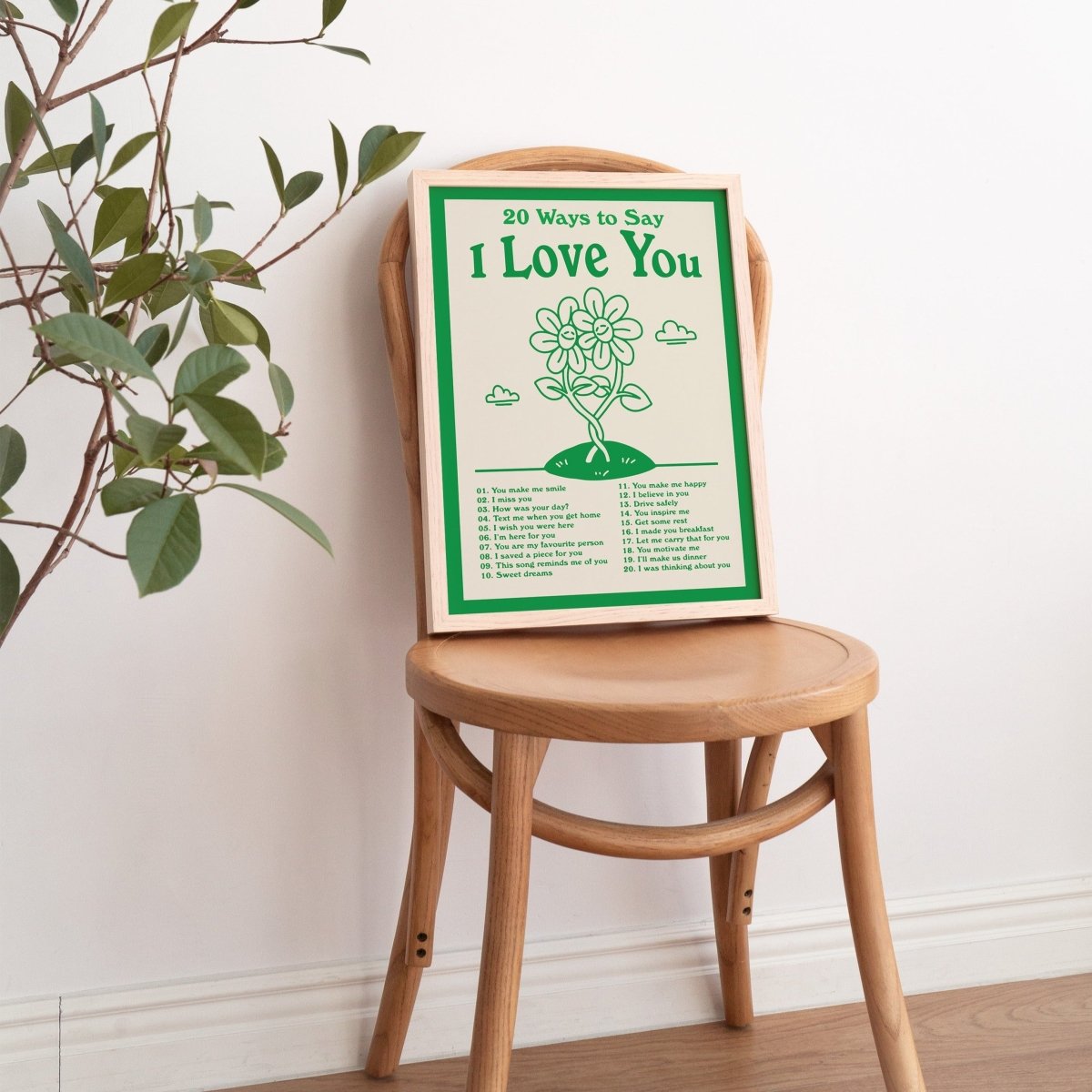 20 Ways To Say 'I Love You' Print - Art Prints - Kinder Planet Company
