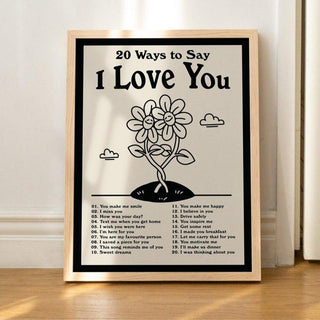 20 Ways To Say 'I Love You' Print - Art Prints - Kinder Planet Company